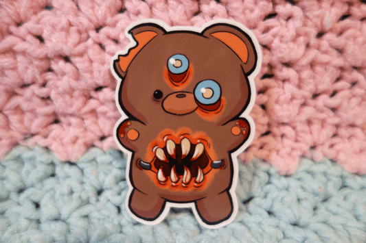 Belly Mouth Teddy Sticker