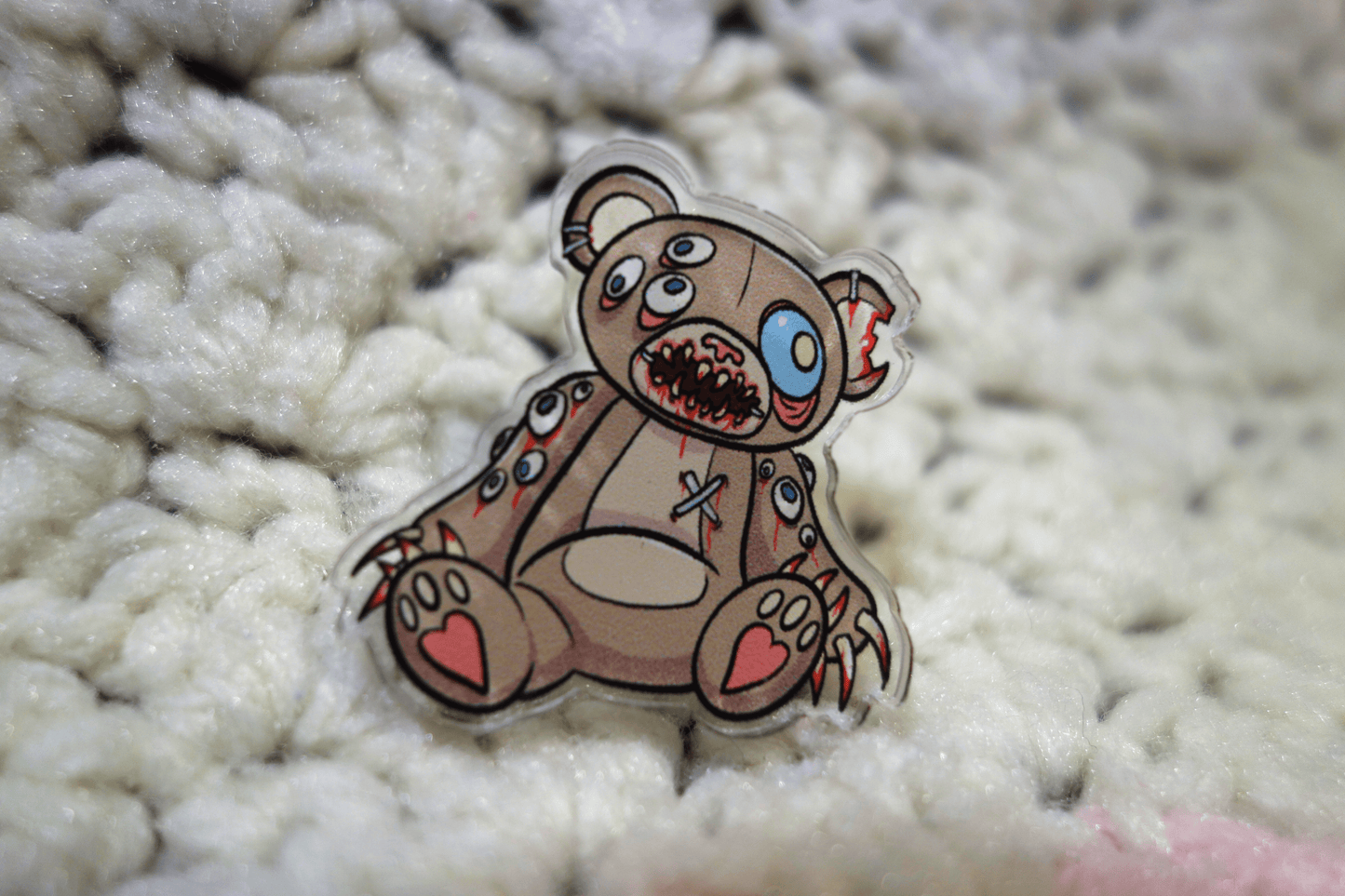 Infected Bear Acrylic Pin