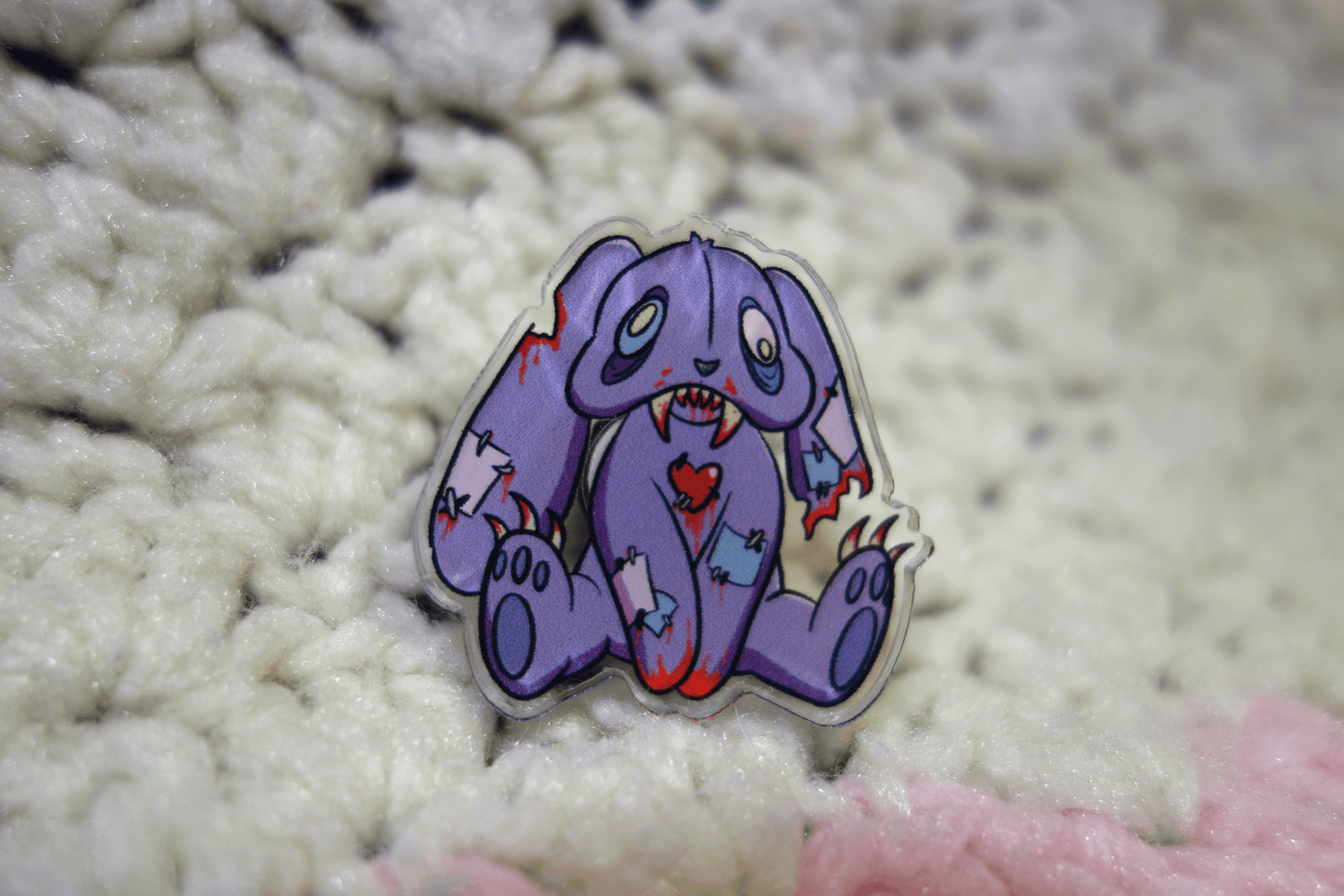 Infected Bunny Acrylic Pin