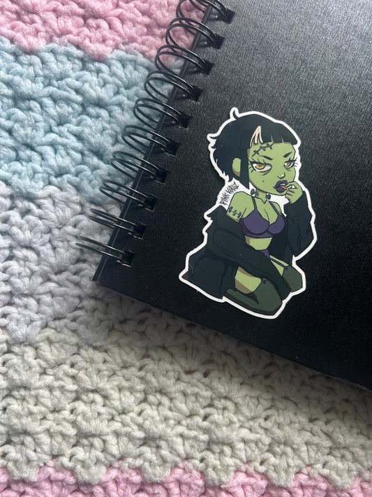 Gender-bent Frankenstein Hot Monster Girl Sticker